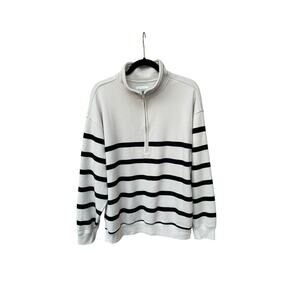 Abercrombie & Fitch Sweatshirt Size M Soft A&F Quarter Zip Striped Pullover